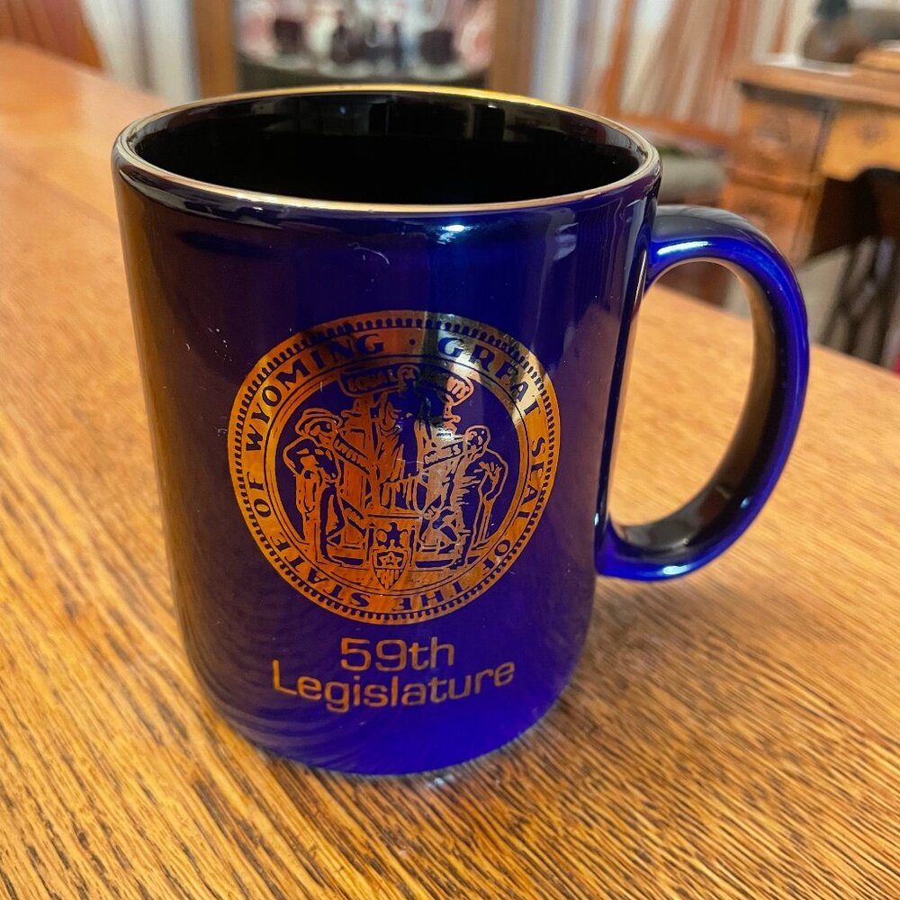 59th (2007-2008) Wyoming Legislature Gold and Blue Coffee Cup Mug by Norwood